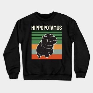 Vintage Cute Funny Hippopotamus Crewneck Sweatshirt